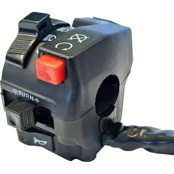 Autoalarm Vypínač moto - světla, klakson, směrovky - se svorkou pro montáž na řídítka - 22 mm