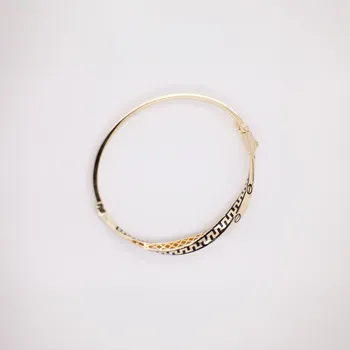 Náramek Lillian Vassago Pevný zlatý náramek s černým smaltem LLV01-GB016