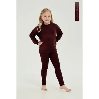 Dívčí šaty 3051 DÍVČÍ SADA SELENA Hnědá 110