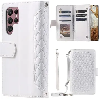 Pouzdro na mobilní telefon Pouzdro na Samsung Galaxy S22 Ultra Luxury Double Layer bílé