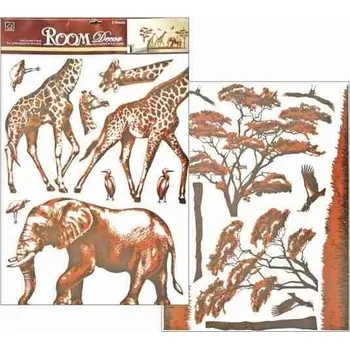 Samolepící dekorace Samolepky na zeď 2 archy 70 x 50 cm, slon