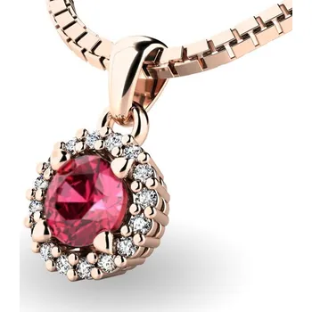 Přívěsek Dámský přívěsek růžové zlato 585/1000 přírodní diamant 0.50 ct G/SI s turmalínem 10927-CV-TUR bez řetízku