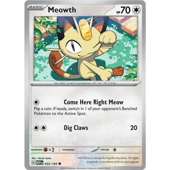Sběratelská karetní hra Pokémon TCG Meowth 052/165 - Reverse Holo