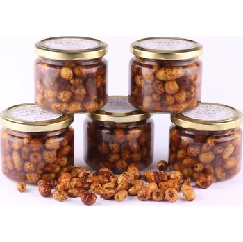 Návnadová surovina Krmiva Hulín Tygří ořech XXL v ochuceném nálevu Pikantní jahoda 360 g