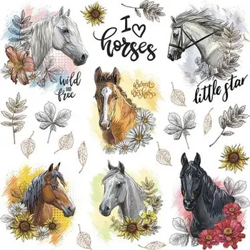 Samolepící dekorace Samolepka na zeď Koně 31x31 cm