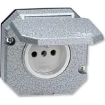 ABB 5518-2790 Zásuvka jednonásobná vestavná s víčkem, Al, IP55