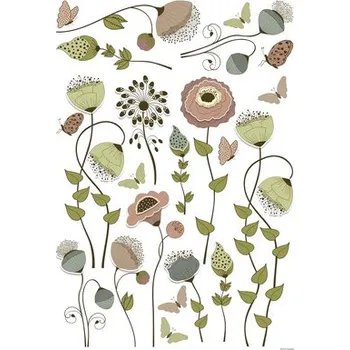 Samolepící dekorace 3D samolepka na zeď Květiny 45x65 cm