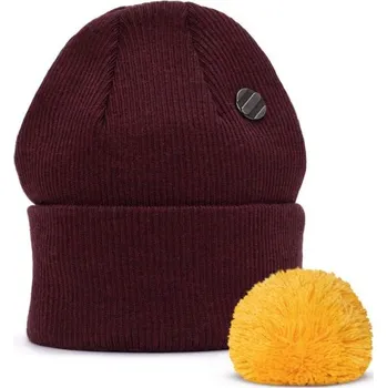 Čepice Dětská zimní čepice s bambulí Wau vínová