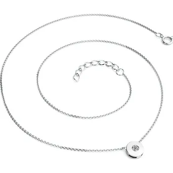 Módní doplněk Dámský náhrdelník žluté zlato 585/1000 přírodní diamant 0.055 ct G/SI s briliantem 10911-NH01-B délka 40 cm