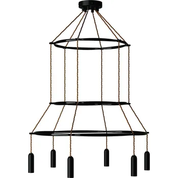 creative cables Lustr cage 3 p-light se 6 žárovkami dash Barva: Černá