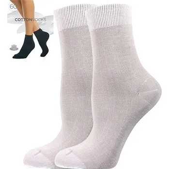 Dámské punčochy COTTON socks 60 DEN punčochové ponožky Lady B - 6 párů 39-42 bílá