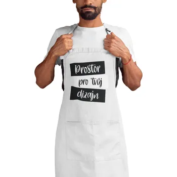 Kuchyňská zástěra Zástěra s vlastním potiskem Barva: Bíla