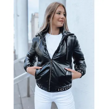 Černá lesklá bomber bunda DEMETER TY3788 Velikost: S