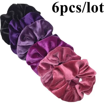 Dámské sametové gumičky do vlasů (balení po 6 ks) Barva: PJ051-V-6PCS