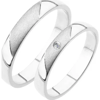 Prsten Snubní prsteny bílé zlato 585 zirkon 0.025 ct SP-207