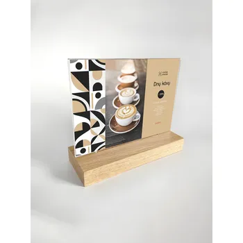 Dřevěný menu stojánek na leták na šířku WT/A7LN - Formát A7