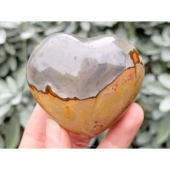 Přírodní kámen Hladké srdce jaspis pestrý 167g