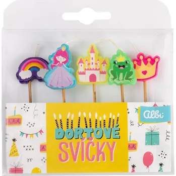 Dortová svíčka Sada dortových svíček - 5 ks - princezna