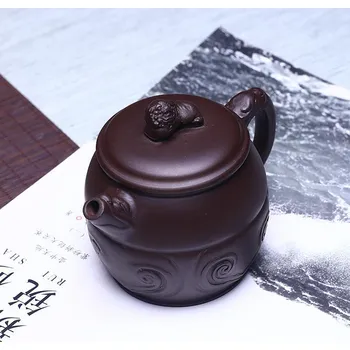 Konvice na čaj Čínská čajová konvice (S motivy štěstí a lvů)-Čínská Yixing Zisha keramika 2