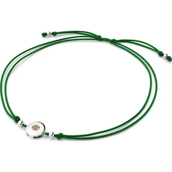 Šperk Dámský náramek přírodní diamant 0.055 ct šňůrkový kabbalah s Champagne 10911-NRS-ZEL-B-Champ délka 20 cm