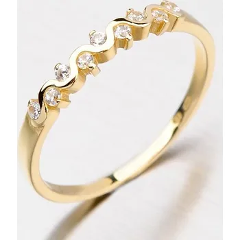 Prsten Dámský prsten žluté zlato 585/1000 zirkon DZ2086ZL velikost 60