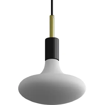 creative cables Závěsná lampa s textilním kabelem, kovovými detaily a 7cm kabelovou průchodkou Barva: Černá-mosaz