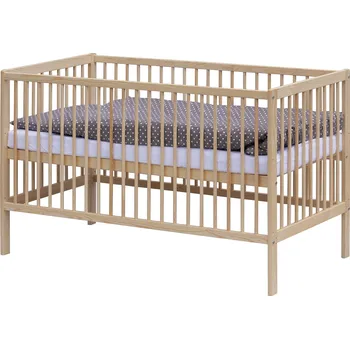 Scarlett 2136 dětská postýlka s kompletní výbavou 140 x 70 cm hnědá/puntík