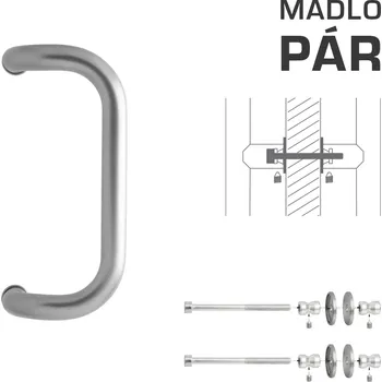 WA - MADLO M2 WA/A-DHP pár Ø 30 mm, 300 mm Stříbrná (RAL 9006)