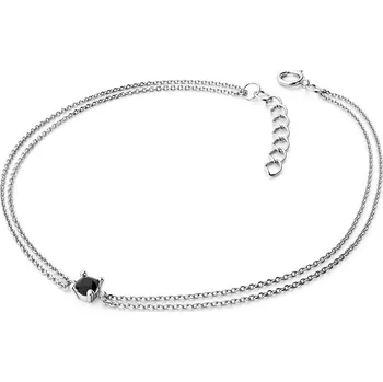 Oblečení a móda Dámský náramek žluté zlato 585/1000 přírodní diamant 0.130 ct s černý 10828-NR02-B-Black délka 20 cm