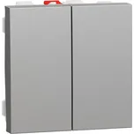 Schneider Electric NU321330 Unica - Přepínač dvojitý střídavý řazení 6+6 (5b), Aluminium