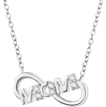 Náhrdelník Stříbrný náhrdelník se zirkony - nekonečno, máma - AP535-6085