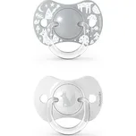 Suavinex Dudlík z fyziologického silikonu 2 ks 0-6 m liška/stříbrný