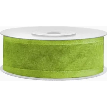 Stuha Světle zelená šifónová stuha 25 mm