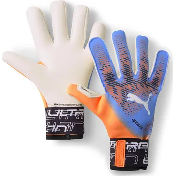 Brankářské rukavice Brankářské rukavice Puma ULTRA GRIP 1 HYBRID modrá/oranžová (11)