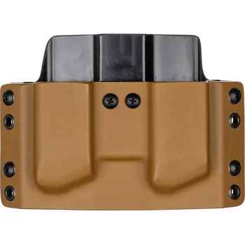 Příslušenství pro sportovní střelbu RH Holsters OWB - Glock 17/19/19X/45 - vnější kydexové pouzdro na 2 zásobníky - plný sweatguard - coyote hnědá/černá Umístění pouzdra: Levý bok (pravák)