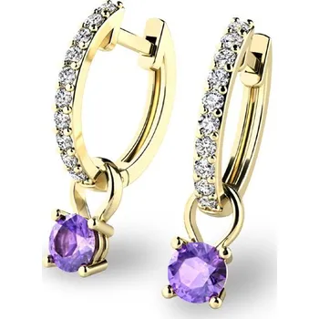 Náušnice Dámské náušnice žluté zlato 585/1000 přírodní diamant 0.45 ct G/SI briliantové s tanzanitem tanzanit 10863-ZL-DIA-TAN