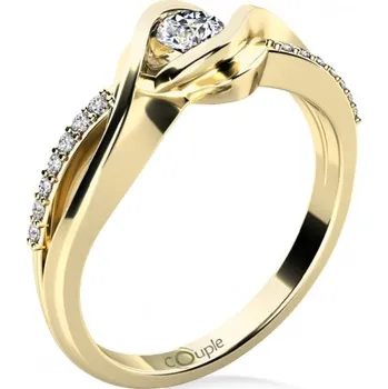 Prsten Couple, Luxusní zásnubní prsten Moniq, žluté zlato a zirkony, vel.: 51, ø16,2 mm, 6814245-0-51-1