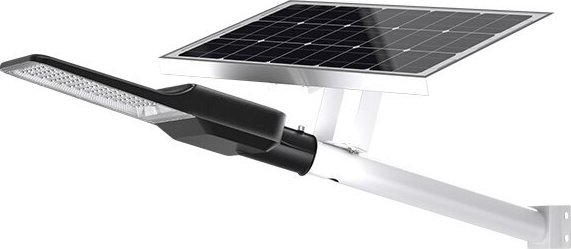 LED solární veřejné osvětlení 30W, černé, záruka 2 roky, 6000K, externí panel
