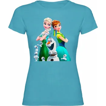 Dívčí oblečení Tričko Frozen Elsa, Olaf, Anna Barva: Tyrkys, Velikost: 146/152 - 11/12, Pohlaví: Dětské - unisex