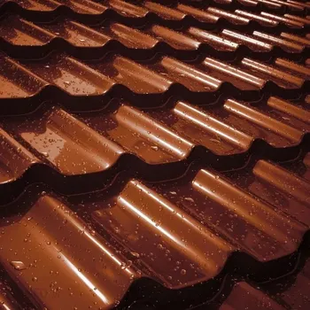 plechová krytina Regamet Mona Duo lesklá plechová střešní krytina RAL 8017 čokoládově hnědá