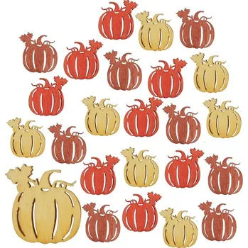 Vánoční dekorace Dýně dřevěné 2 cm, 24 ks v sáčku