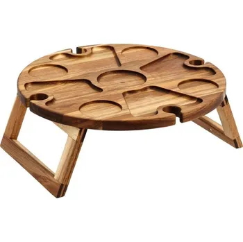 Rozkládací servírovací stolek, akáciové dřevo - HOLM (Rozkládací stolek 37,5 cm - HOLM)