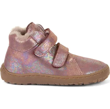 Dámská obuv Froddo barefoot zimní kotníkové boty kožíšek - pink shine 40