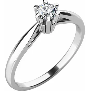 Prsten Zásnubní prsten bílé zlato 585/1000 přírodní diamant 0.130 ct G/SI ZP-10769D velikost 51