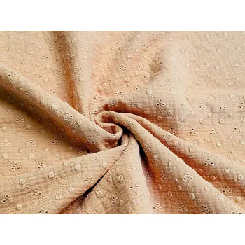 BYTEMA Vyšívaný mušelín CAMEL šíře 120 cm