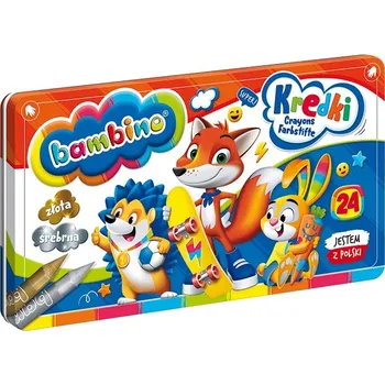 Kredki Bambino voskovky v kovové krabičce 24 ks