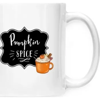 Hrnek malý bílý s potiskem Pumpkin spice