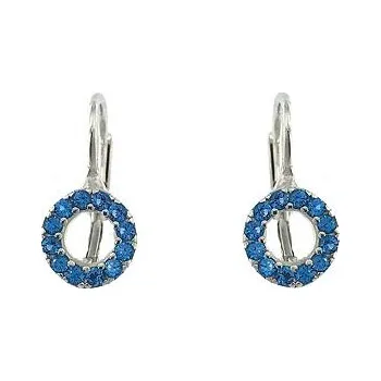 Náušnice Zlaté náušnice středně modrá kolečka Au 585/1000 hmotnost 1,79g