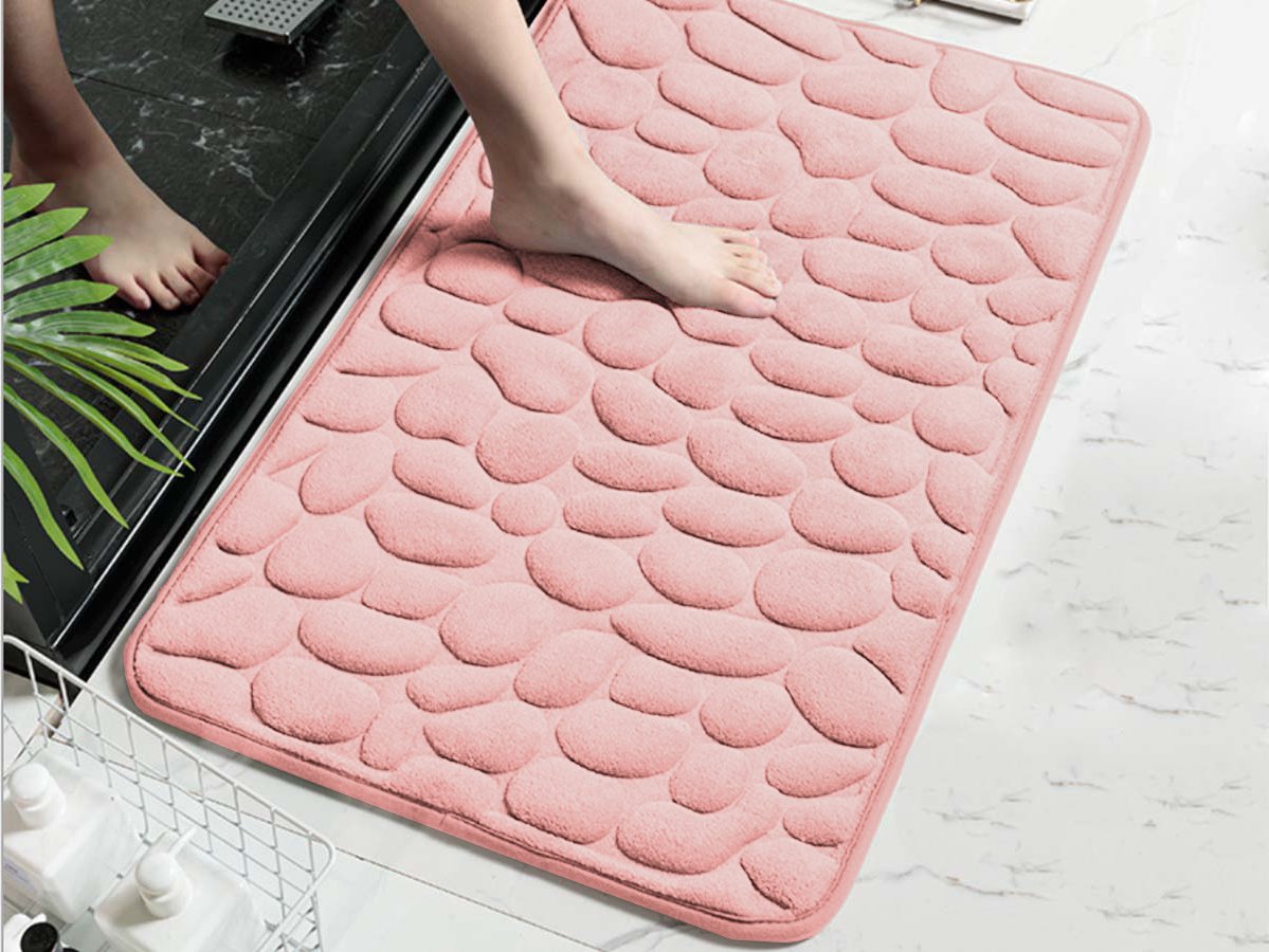 XPOSE® Koupelnová předložka s paměťovou pěnou ERIS - pudrová 40x60 cm, + Prodloužená možnost vrácení zboží do 50 dnů