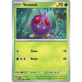 Karetní hra Venonat 048/165 - Scarlet & Violet 151 Typ karty: Non-Holo
